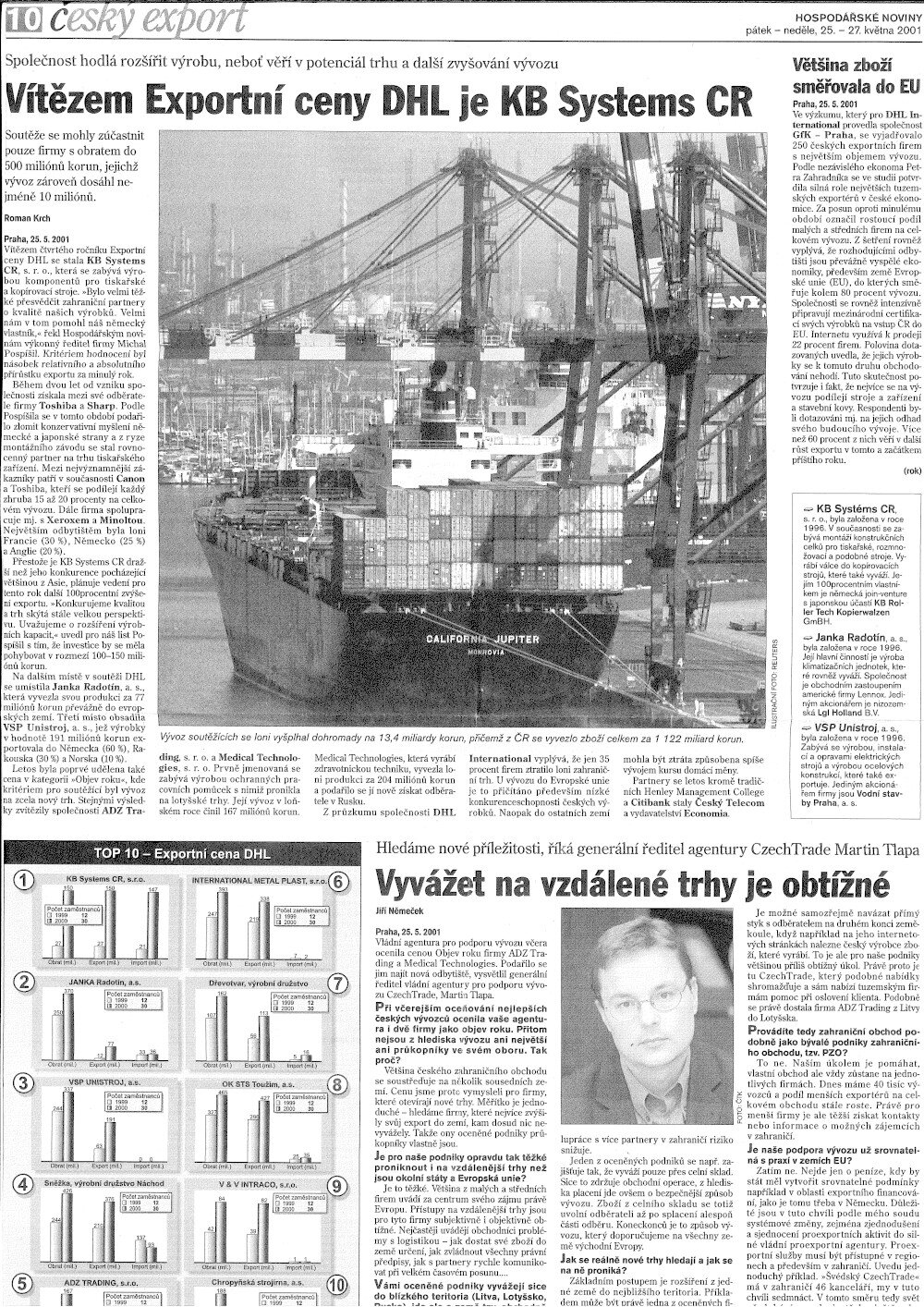 výstřižek novin